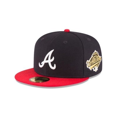 Blue Atlanta Braves Hat - New Era MLB 1995 World Series Wool 59FIFTY Fitted Caps USA7392164